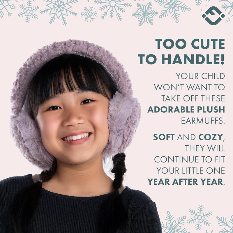 Funky Junque Winter Ear Muffs for Kids Girl Boy Fuzzy Cozy Warm Earmuffs Adjustable Cold Weather Ear Warmer Ages 4-12 - Image 5